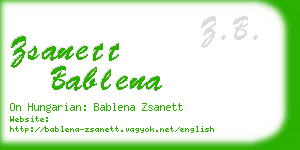 zsanett bablena business card